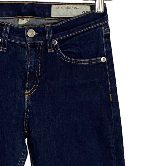 Rag and Bone High Rise Skinny Jean Dark Blue Wash Stretch 25 - Picture 7 of 16
